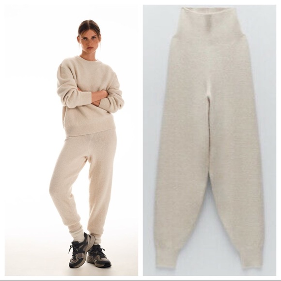 Zara Pants - Zara High-Waisted Knit Jogger Lounge Pants Size M